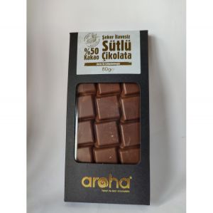 Aroha Şeker İlavesiz Sütlü Çikolata 80gr